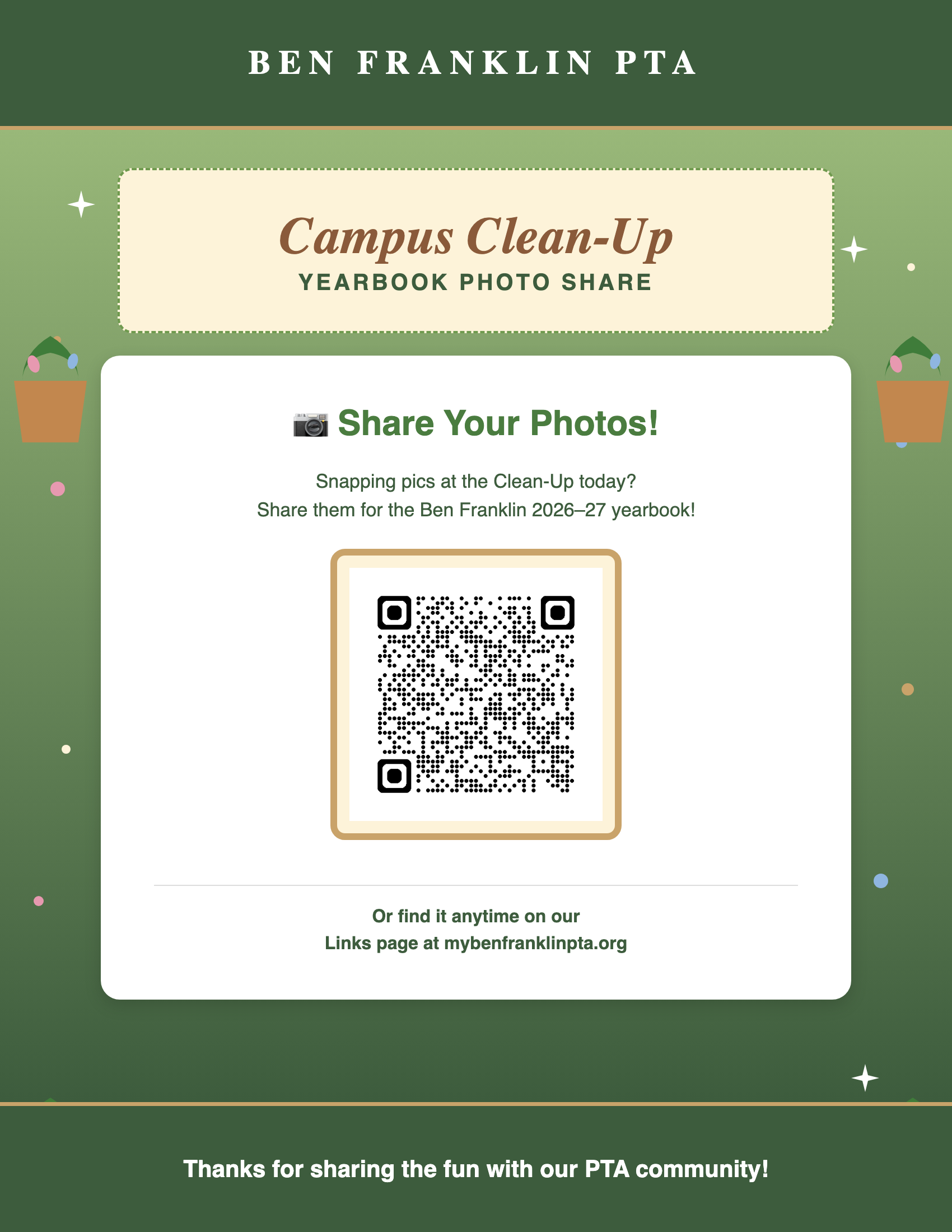 Campus Clean-Up Photo Share flyer