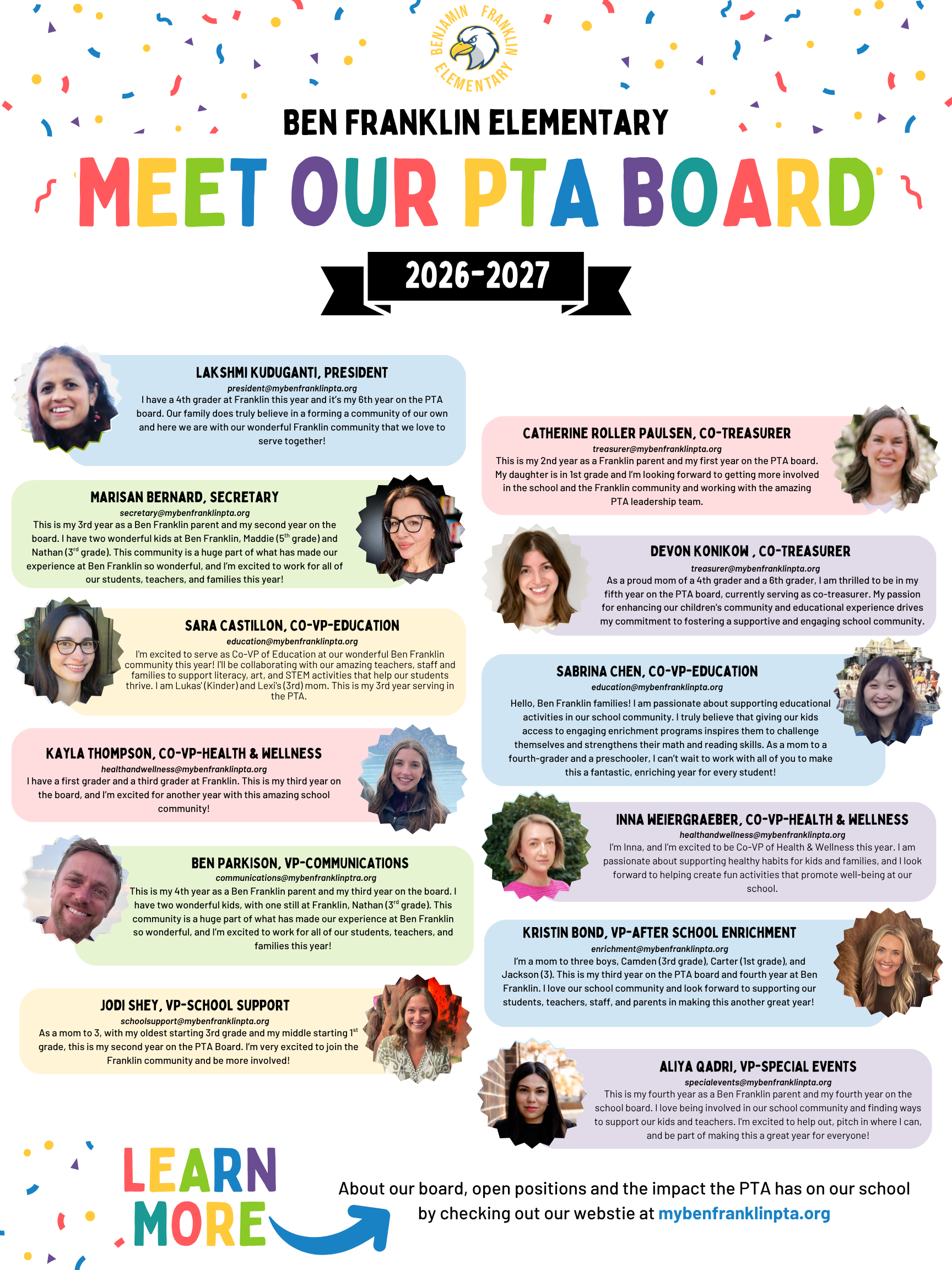 Meet Our PTA Board 2026-2027